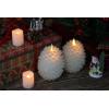 imageEldnacele Christmas Flameless Candles with 6 Hour Timer Battery Operated Hand Painted Pine Cone Real Wax 3D Wick Flickering LED Pillar Candles for Dinner Indoor Holiday Xmas Decor2Pcs D3H572White Pine Cone