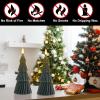 imageEldnacele Christmas Flameless Candles with 6 Hour Timer Battery Operated Hand Painted Pine Cone Real Wax 3D Wick Flickering LED Pillar Candles for Dinner Indoor Holiday Xmas Decor2Pcs D3H573Christmas Tree