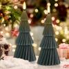 imageEldnacele Christmas Flameless Candles with 6 Hour Timer Battery Operated Hand Painted Pine Cone Real Wax 3D Wick Flickering LED Pillar Candles for Dinner Indoor Holiday Xmas Decor2Pcs D3H573Christmas Tree