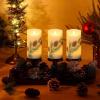 imageEldnacele Christmas Flameless Candles with 6 Hour Timer Battery Operated Hand Painted Pine Cone Real Wax 3D Wick Flickering LED Pillar Candles for Dinner Indoor Holiday Xmas Decor2Pcs D3H574Hand Painted Pine Cone