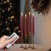 imageEldnacele Flameless Flickering Taper Candles with Remote and Timer Battery Operated Spiral Window Real Wax Candles Red LED Candlesticks for Dinner Home Indoor Holiday Decor2pcs D078H9753Red Taper Candles