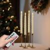 imageEldnacele Flameless Flickering Taper Candles with Remote and Timer Battery Operated Spiral Window Real Wax Candles Red LED Candlesticks for Dinner Home Indoor Holiday Decor2pcs D078H9753Ivory Taper Candles