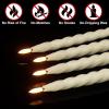 imageEldnacele Flameless Flickering Taper Candles with Remote and Timer Battery Operated Spiral Window Real Wax Candles Red LED Candlesticks for Dinner Home Indoor Holiday Decor2pcs D078H9753Ivory Taper Candles