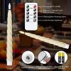 imageEldnacele Flameless Flickering Taper Candles with Remote and Timer Battery Operated Spiral Window Real Wax Candles Red LED Candlesticks for Dinner Home Indoor Holiday Decor2pcs D078H9753Ivory Taper Candles