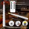 imageEldnacele Flameless Flickering Taper Candles with Remote and Timer Battery Operated Spiral Window Real Wax Candles Red LED Candlesticks for Dinner Home Indoor Holiday Decor2pcs D078H9751White Taper Candles