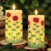 imageEldnacele Christmas Flameless Candles with 6 Hour Timer Battery Operated Hand Painted Pine Cone Real Wax 3D Wick Flickering LED Pillar Candles for Dinner Indoor Holiday Xmas Decor2Pcs D3H576Hand Painted Rose
