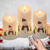 imageEldnacele Christmas Snowman Flameless Candles with Remote and Timer Hand Carved Battery Operated Flickering Real Wax LED Pillar White 3 Pack Candles for Xmas Gift Winter Holiday Christmas Decor