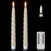 imageEldnacele Flameless Flickering Taper Candles with Remote and Timer Battery Operated Spiral Window Real Wax Candles Red LED Candlesticks for Dinner Home Indoor Holiday Decor2pcs D078H9753Ivory Taper Candles