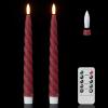 imageEldnacele Flameless Flickering Taper Candles with Remote and Timer Battery Operated Spiral Window Real Wax Candles Red LED Candlesticks for Dinner Home Indoor Holiday Decor2pcs D078H9753Red Taper Candles