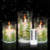 imageEldnacele Snowman Glass Flameless Flickering Candles with Remote and Timer Battery Operated Real Wax LED Pillar Candles Snowman House Decal Christmas Home Indoor Holiday Decor 3Pcs D3H45quot6quot1Christmas Tree Decal