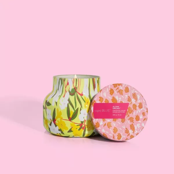 Capri Blue Aloha Orchid Pattern Play Petite Jar Candle  Luxury Soy Wax Blend Aloha Orchid Candle  LongBurning Cute Candle for Summer ampamp Fall Decor 8 oz