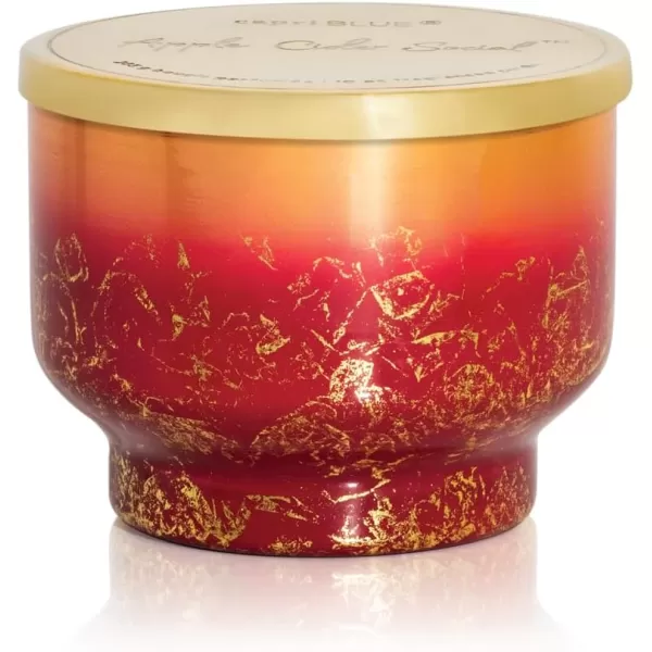 Capri Blue Apple Cider Social Scented Candles for Home  Glimmer Inverted Jar Candles  Long Lasting Candles  Soy Candles  Holiday Candles with Cranberry Red ampamp Gold Ombre Glass Candle Holder 10 oz