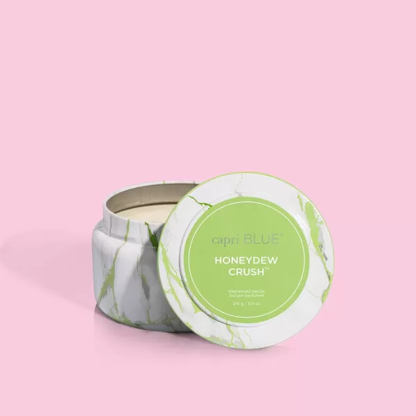 Capri Blue Candles  Modern Marble Printed Travel Tin Jar Candles  Luxury Candles for Home Scented  Soy Candle Blend  Long Lasting Candles  Cute Candles  Havana Vanilla Scented Candles 85 ozHoneydew Crush