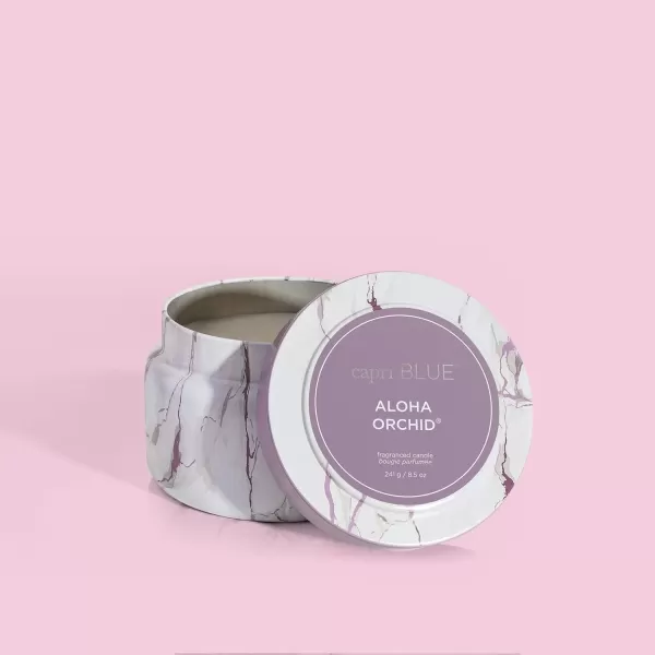 Capri Blue Candles  Modern Marble Printed Travel Tin Jar Candles  Luxury Candles for Home Scented  Soy Candle Blend  Long Lasting Candles  Cute Candles  Havana Vanilla Scented Candles 85 ozAloha Orchid