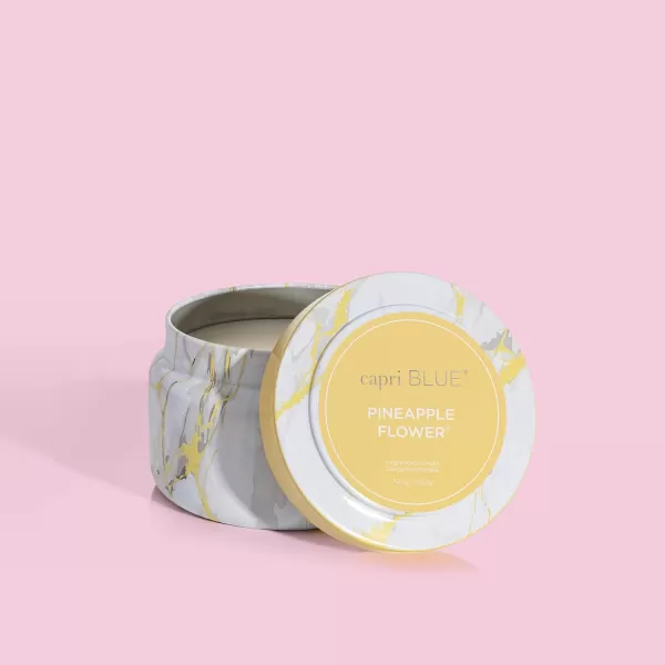 Capri Blue Candles  Modern Marble Printed Travel Tin Jar Candles  Luxury Candles for Home Scented  Soy Candle Blend  Long Lasting Candles  Cute Candles  Havana Vanilla Scented Candles 85 ozPineapple Flower