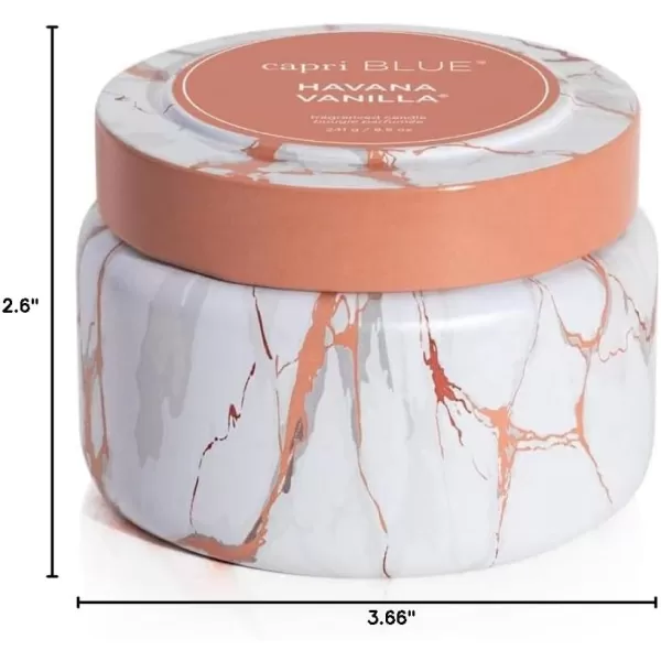 Capri Blue Candles  Modern Marble Printed Travel Tin Jar Candles  Luxury Candles for Home Scented  Soy Candle Blend  Long Lasting Candles  Cute Candles  Havana Vanilla Scented Candles 85 ozHavana Vanilla