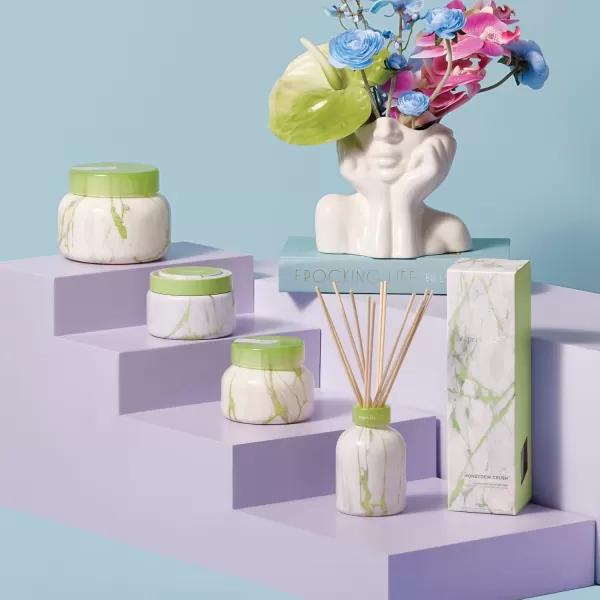 Capri Blue Candles  Modern Marble Printed Travel Tin Jar Candles  Luxury Candles for Home Scented  Soy Candle Blend  Long Lasting Candles  Cute Candles  Havana Vanilla Scented Candles 85 ozHoneydew Crush