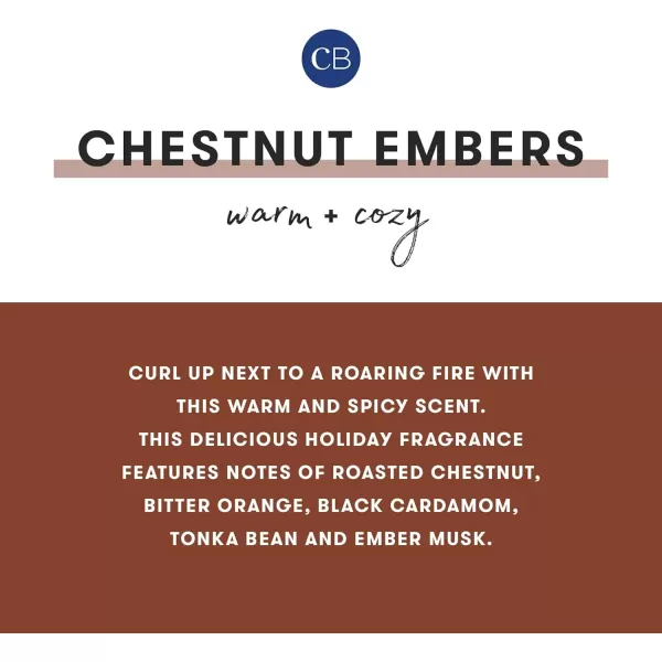 Capri Blue Chestnut Embers Candle  Holiday Mercury Signature Jar Candle  Fall Scented Candles for Home  Luxury Candles  Soy Candle Blend  Mercury Pearl Glass Candle Holder 19 ozChestnut Embers