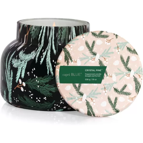 Capri Blue Crystal Pine Scented Candle  Pattern Play Signature Holiday Candle  Luxury Soy Wax Blend Candle  Long Lasting Candles  Large Candle with Up to 85 Hours of Burn Time 19 ozCrystal Pine