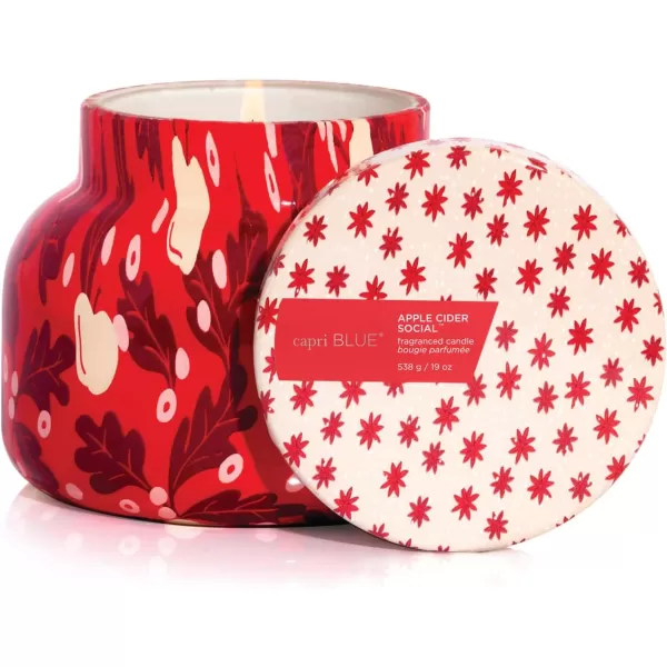 Capri Blue Crystal Pine Scented Candle  Pattern Play Signature Holiday Candle  Luxury Soy Wax Blend Candle  Long Lasting Candles  Large Candle with Up to 85 Hours of Burn Time 19 ozApple Cider Social