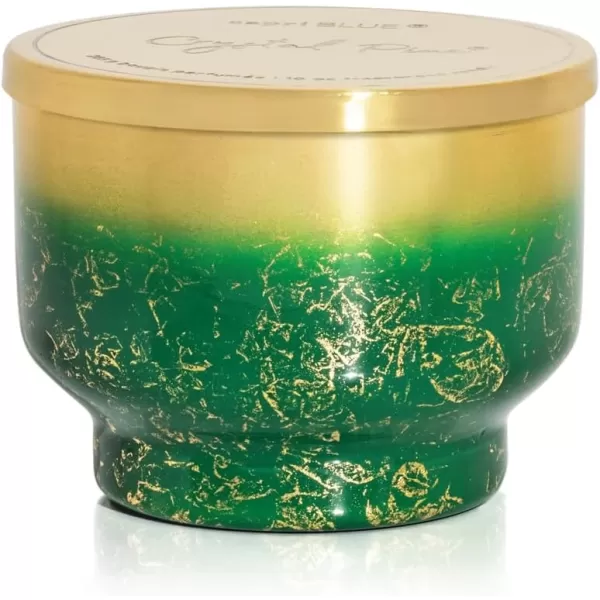 Capri Blue Crystal Pine Scented Candles for Home  Glimmer Inverted Jar Candles  Long Lasting Candles  Soy Candles  Holiday Candles with Emerald Green ampamp Gold Ombre Glass Candle Holder 10 oz