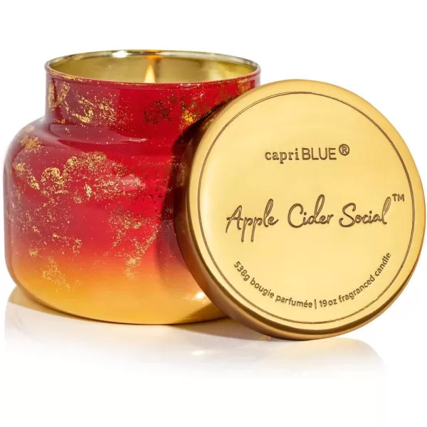 Capri Blue Glimmer Oversized Jar Candle  Pumpkin Dulce Scented Candle with Ombre Glass Candle Holder  Luxury Aromatherapy Candle  Cider and Gold 28 ozApple Cider Social