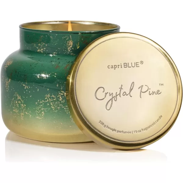 Capri Blue Glimmer Oversized Jar Candle  Pumpkin Dulce Scented Candle with Ombre Glass Candle Holder  Luxury Aromatherapy Candle  Cider and Gold 28 ozCRYSTAL PINE
