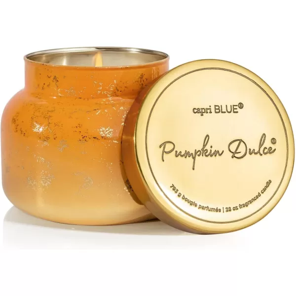 Capri Blue Glimmer Oversized Jar Candle  Pumpkin Dulce Scented Candle with Ombre Glass Candle Holder  Luxury Aromatherapy Candle  Cider and Gold 28 ozPUMPKIN DULCE