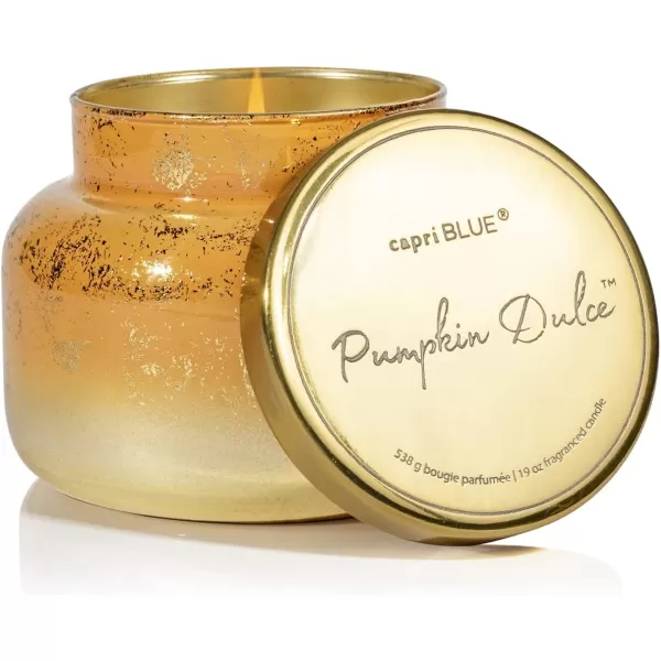 Capri Blue Glimmer Oversized Jar Candle  Pumpkin Dulce Scented Candle with Ombre Glass Candle Holder  Luxury Aromatherapy Candle  Cider and Gold 28 ozPUMPKIN DULCE