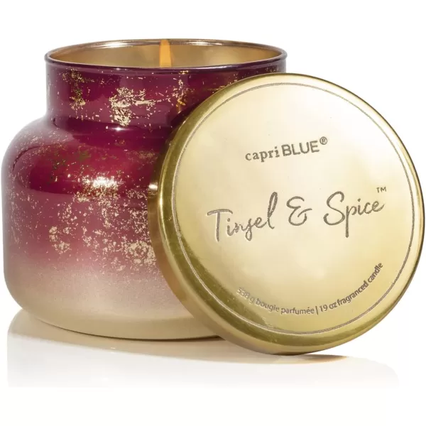 Capri Blue Glimmer Oversized Jar Candle  Pumpkin Dulce Scented Candle with Ombre Glass Candle Holder  Luxury Aromatherapy Candle  Cider and Gold 28 ozTINSEL  SPICE