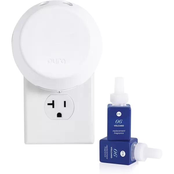 Capri Blue Pura 4 Smart Fragrance Diffuser Kit  Includes 1 Pura V4 Aromatherapy Diffuser  2 Capri Blue Volcano Diffuser Pura Fragrance Refill Vials  Fragrance Diffusers for Home
