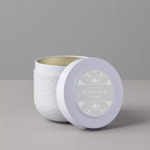 Capri Blue Scented Candle with Muse Tin Candle Holder  Luxury Aromatherapy Candle  Long Lasting Burn  Volcano Candle Scent 125 Oz