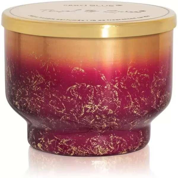 Capri Blue Tinsel ampamp Spice Scented Candles for Home  Glimmer Inverted Jar Candles  Long Lasting Candles  Soy Candles  Holiday Candles with Mulberry ampamp Gold Ombre Glass Candle Holder 10 oz