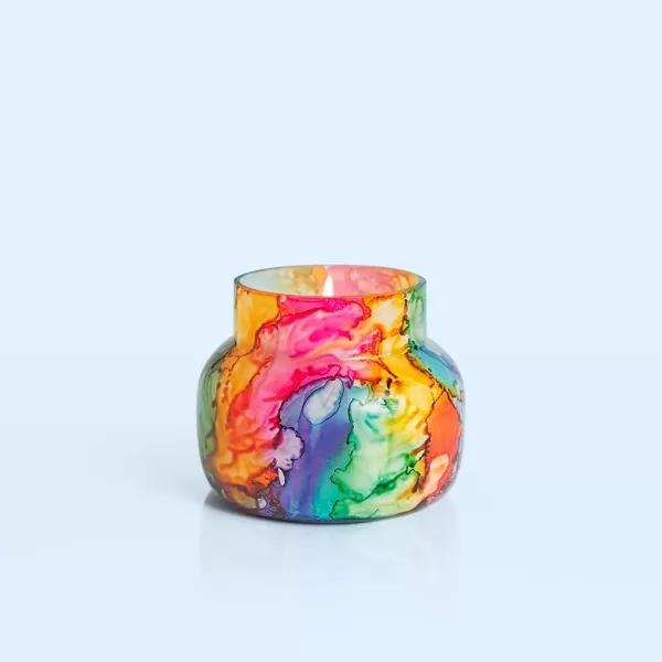 Capri Blue Volcano Candle  Rainbow Watercolor Petite Glass Jar Candle  Luxury Aromatherapy Candle  Tropical Fruits ampamp Sugared Citrus Candle 8 OzVolcano