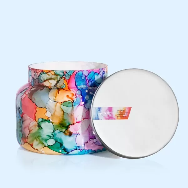 Capri Blue Volcano Candle  Rainbow Watercolor Petite Glass Jar Candle  Luxury Aromatherapy Candle  Tropical Fruits ampamp Sugared Citrus Candle 8 OzVolcano