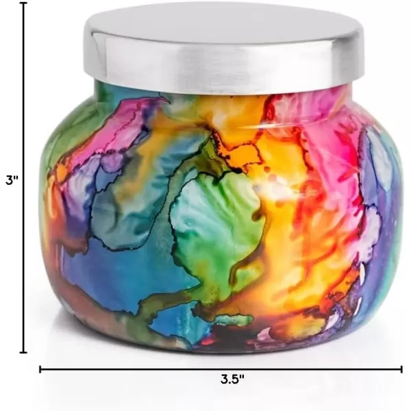 Capri Blue Volcano Candle  Rainbow Watercolor Petite Glass Jar Candle  Luxury Aromatherapy Candle  Tropical Fruits ampamp Sugared Citrus Candle 8 OzVolcano