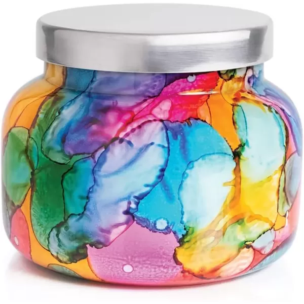 Capri Blue Volcano Candle  Rainbow Watercolor Petite Glass Jar Candle  Luxury Aromatherapy Candle  Tropical Fruits ampamp Sugared Citrus Candle 8 OzVolcano