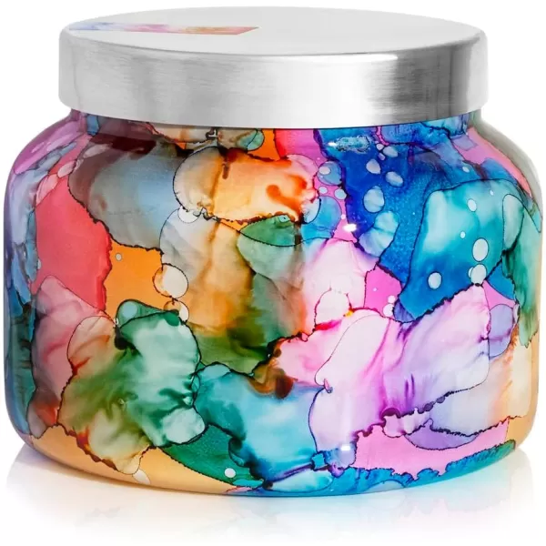 Capri Blue Volcano Candle  Rainbow Watercolor Petite Glass Jar Candle  Luxury Aromatherapy Candle  Tropical Fruits ampamp Sugared Citrus Candle 8 OzVolcano