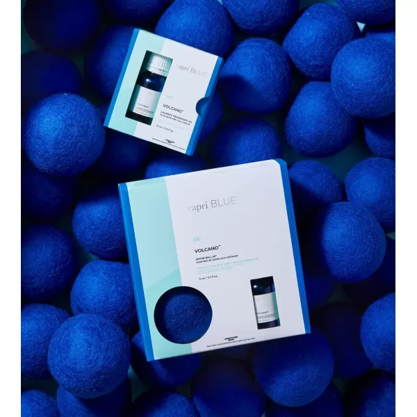 Capri Blue Volcano Dryer Ball Kit  includes 3 100 Wool Dryer Balls 1 Volcano Laundry Fragrance Oil  Reusable Dryer Balls Eliminate Wrinkles Static ampamp Lint  Cruelty Free ampamp NonToxic Laundry BallsLaundry Fragrance Oil