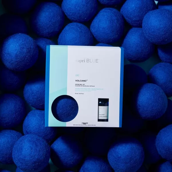 Capri Blue Volcano Dryer Ball Kit  includes 3 100 Wool Dryer Balls 1 Volcano Laundry Fragrance Oil  Reusable Dryer Balls Eliminate Wrinkles Static ampamp Lint  Cruelty Free ampamp NonToxic Laundry BallsDryer Ball Kit