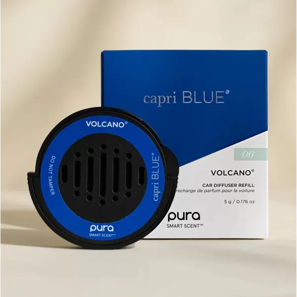 Capri Blue Volcano Pura Car Diffuser Refills  Use with Pura Car Air Fresheners  2 Car Scent Diffuser Refills with Notes of Sugared Citrus and Tropical Fruits  Car Accessories 2 Pack Refills OnlyVolcano