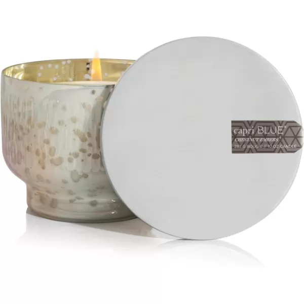Capri Blue Chestnut Embers Candle  Holiday Mercury Signature Jar Candle  Fall Scented Candles for Home  Luxury Candles  Soy Candle Blend  Mercury Pearl Glass Candle Holder 19 ozChestnut Embers