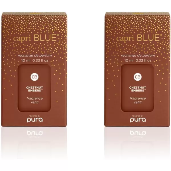 Capri Blue Pumpkin Dulce Pura Smart Home Plugin Diffuser Refills  Pura Diffuser with Refills Pumpkin Ginger ampamp Vanilla Scents  LongLasting Aromatherapy Diffuser RefillsPack of 2Chestnut Embers