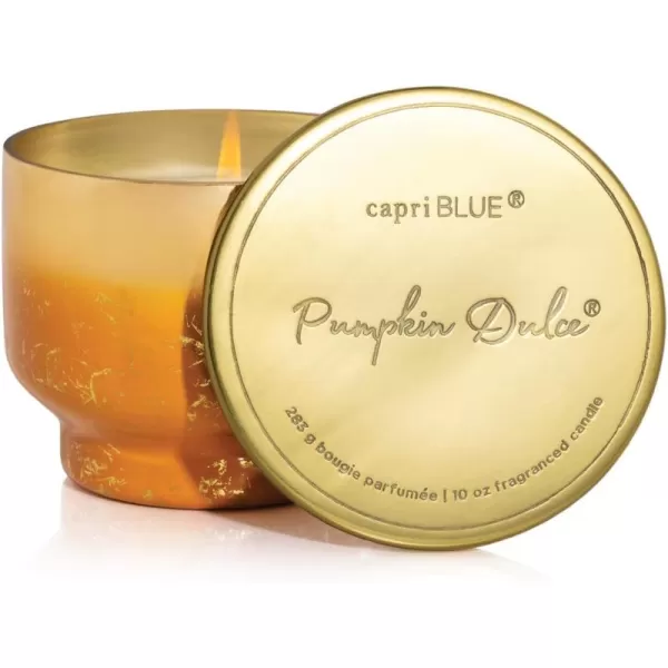 Capri Blue Pumpkin Dulce Scented Candles for Home  Glimmer Inverted Jar Candles  Long Lasting Candles  Soy Candles  Holiday Candles with Cider ampamp Gold Ombre Glass Candle Holder 10 oz