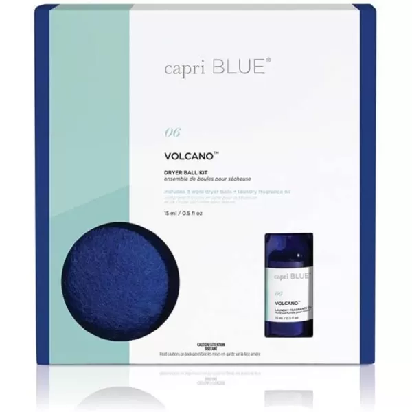 Capri Blue Volcano Dryer Ball Kit  includes 3 100 Wool Dryer Balls 1 Volcano Laundry Fragrance Oil  Reusable Dryer Balls Eliminate Wrinkles Static ampamp Lint  Cruelty Free ampamp NonToxic Laundry BallsDryer Ball Kit