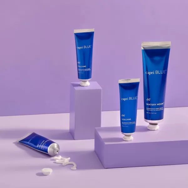 Capri Blue Hand Cream for Dry Cracked Hands  Volcano Moisturizing Jojoba Oil ampamp Shea Butter Lotion  Dry Hand Cream Travel Size Tube  Paraben Sulfate CrueltyFree Vegan Lotion 34 OzWatery Moon