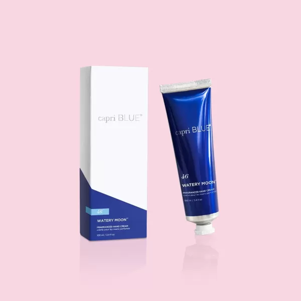 Capri Blue Hand Cream for Dry Cracked Hands  Volcano Moisturizing Jojoba Oil ampamp Shea Butter Lotion  Dry Hand Cream Travel Size Tube  Paraben Sulfate CrueltyFree Vegan Lotion 34 OzWatery Moon