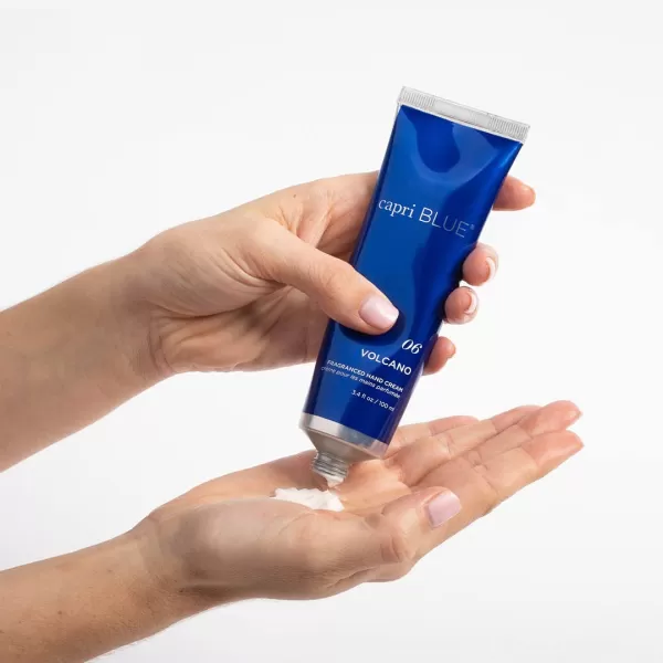 Capri Blue Hand Cream for Dry Cracked Hands  Volcano Moisturizing Jojoba Oil ampamp Shea Butter Lotion  Dry Hand Cream Travel Size Tube  Paraben Sulfate CrueltyFree Vegan Lotion 34 OzVolcano