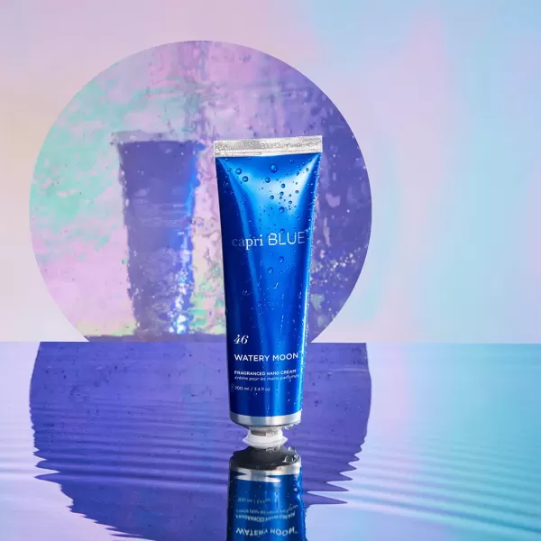 Capri Blue Hand Cream for Dry Cracked Hands  Volcano Moisturizing Jojoba Oil ampamp Shea Butter Lotion  Dry Hand Cream Travel Size Tube  Paraben Sulfate CrueltyFree Vegan Lotion 34 OzWatery Moon