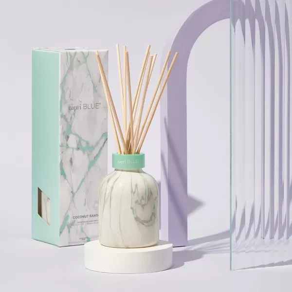 Capri Blue Reed Diffuser Set  Includes Modern Marble Oil Diffuser Diffuser Sticks ampamp Aroma Diffuser Oil  Air Freshener  Diffusers for Home Decor  Honeydew Crush Diffuser Scents 57 fl ozCoconut Santal